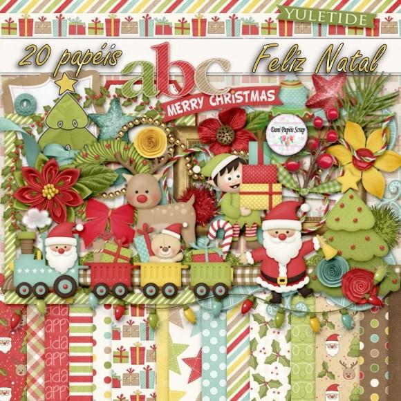 kit Papel Digital Feliz Natal