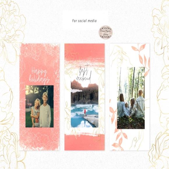 Kit Papel Digital Floral Scrap Luxo Peachy Tenderness