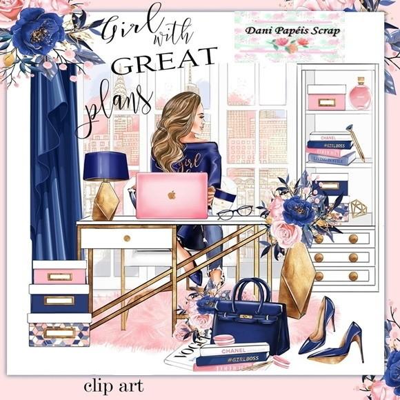 Kit Papel Digital Garotas e seus Planos