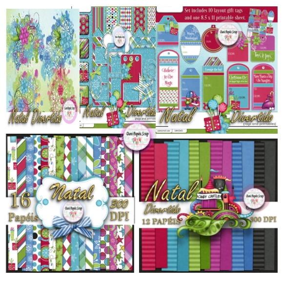 KIT PAPEL DIGITAL NATAL DIVERTIDO