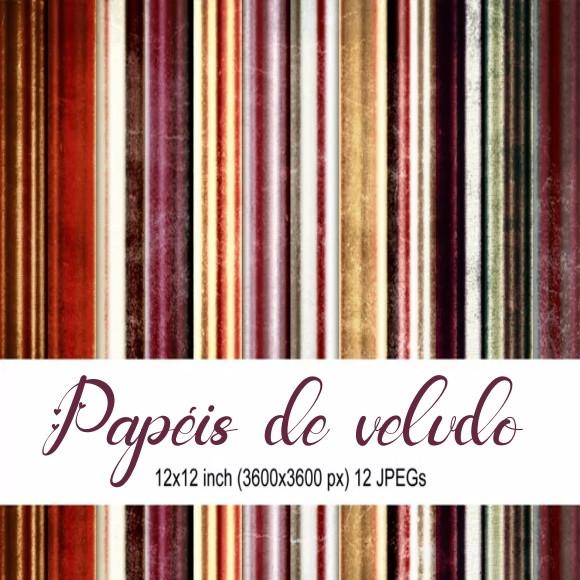 Kit Papel Digital Papéis de Veludo