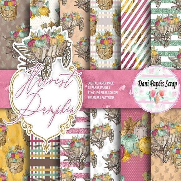 Kit Papel Digital Pumpkin Harvest