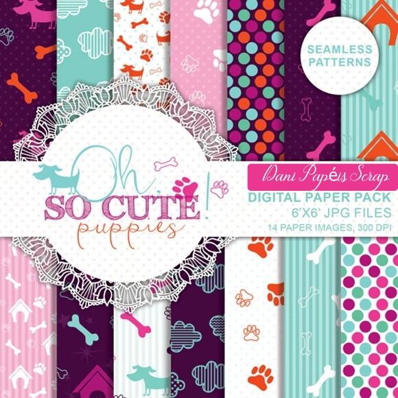 KIT PAPEL DIGITAL SCRAP SÓ CUTE