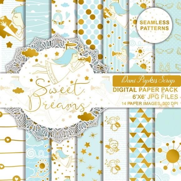 KIT PAPEL DIGITAL SCRAP SWEET DEAMS FROU