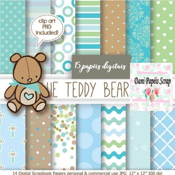 KIT PAPEL DIGITAL URSINHO TEDDY