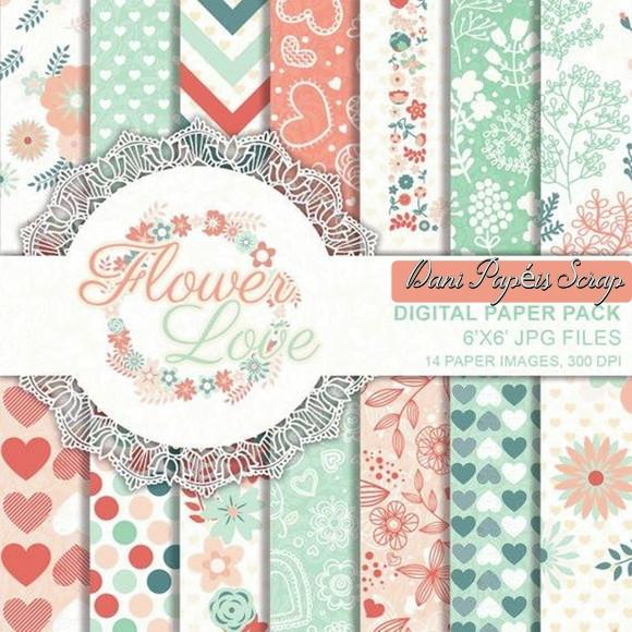 PAPEL DIGITAL SCRAP FLORES FROU