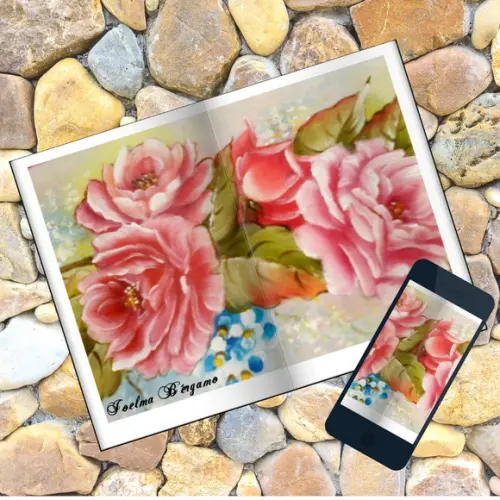 APOSTILA DIGITAL DE PINTURA EM TECIDO ROSAS E BOTÃO