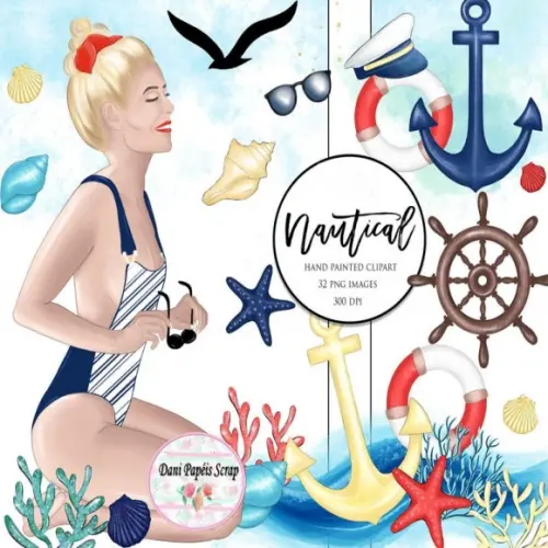 Kit Cliparts Nautical Clipart Watercolor
