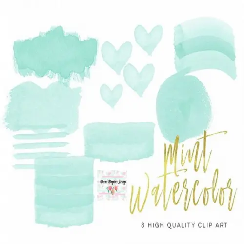 Kit Digital 8 Cliparts Aquarela Azul