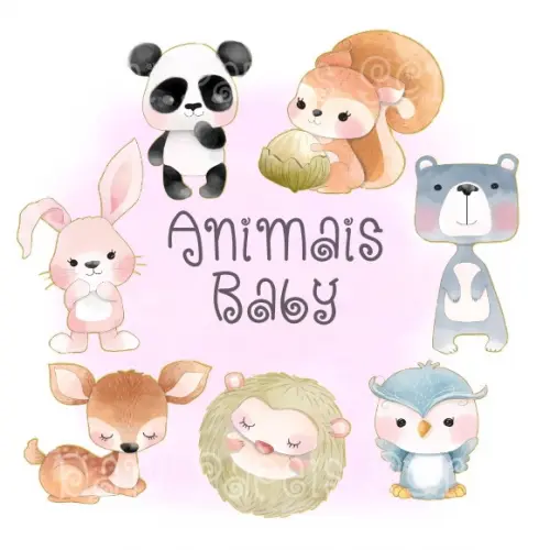 Kit Digital Animais Baby 7 Png