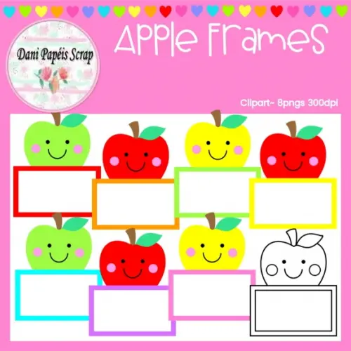 Kit Digital Apple Frames Etiquetas