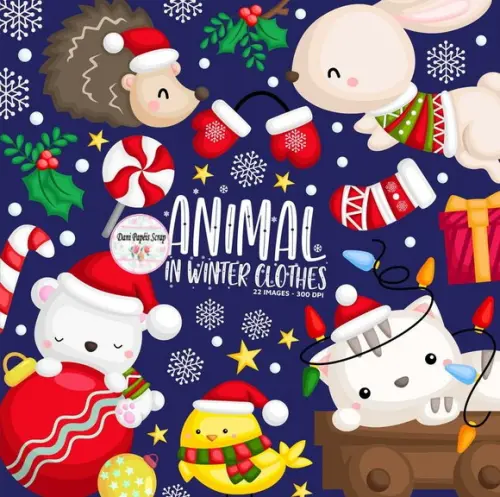 Kit Digital Animais Natal