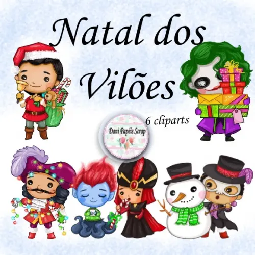 Kit Digital Aquarela Natal dos Vilões