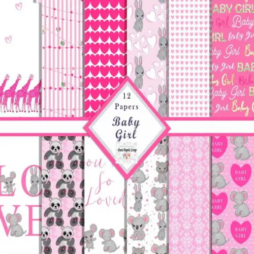 Kit Digital Baby Girl Rosa