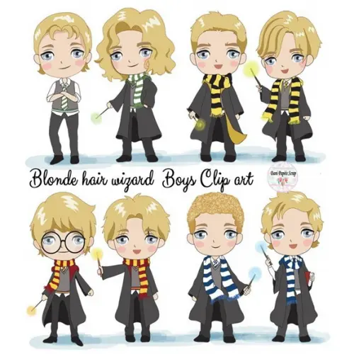 Kit Digital Blonde Hair Wizard Boys