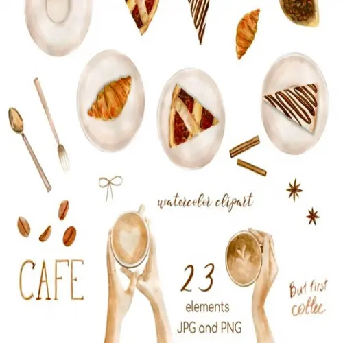 Kit Digital café Cliparts
