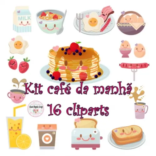 Kit Digital Café da Manhã 16 Cliparts