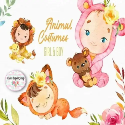 Kit Digital Clipart Cute Bebês