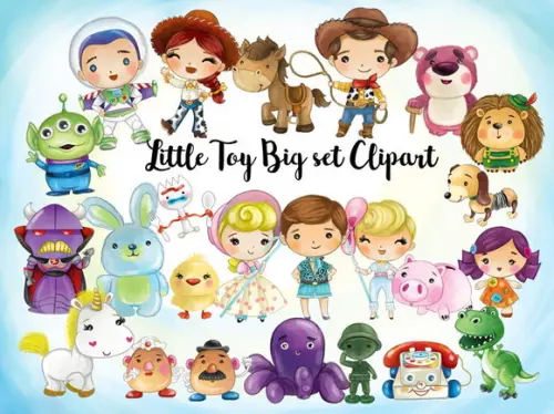 Kit Digital Clipart Cute Little Toy Big Set