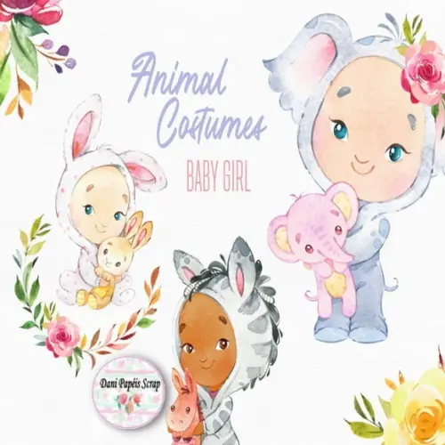 Kit Digital Clipart Cute Bebês