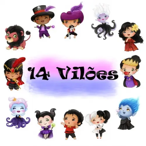 Kit Digital Cliparts 14 Vilões Baby Aquarela