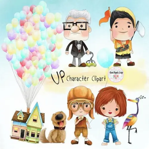 Kit Digital Clipart Cute Up Altas Aventuras