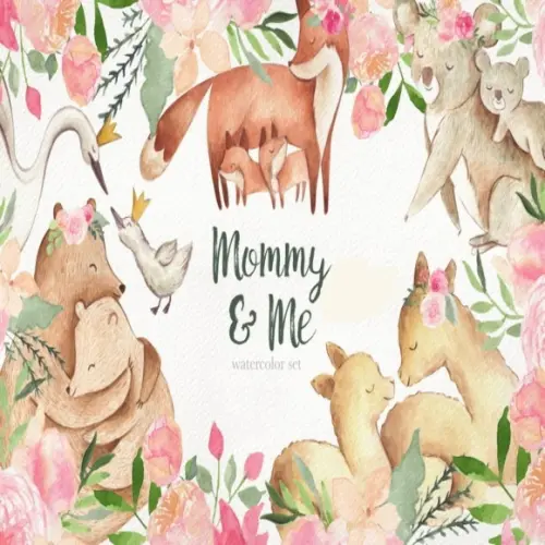 Kit Digital Clipart Mommy Animais Safari