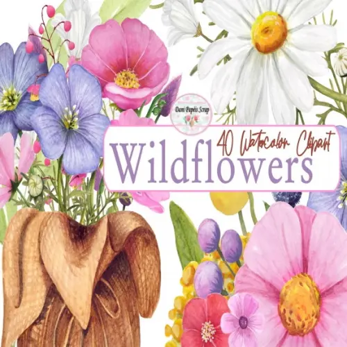 Kit Digital Cliparts Flores Silvestres