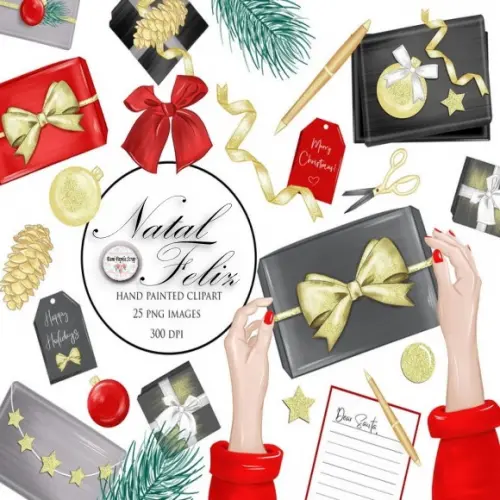Kit Digital Cliparts Natal Feliz