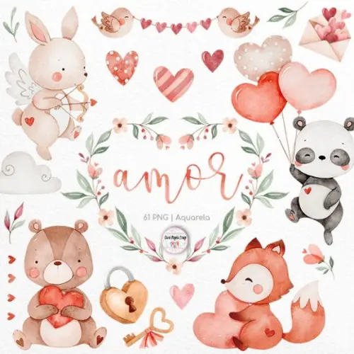 Kit Digital com Amor 61 Elementos