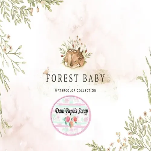 Kit Digital Floresta Baby Aquarela