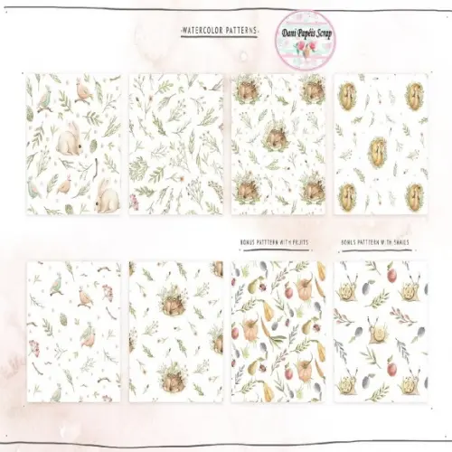 Kit Digital Floresta Baby Aquarela