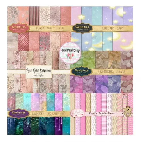 Kit Digital Fundos Antigos Conjunto 6 Kits