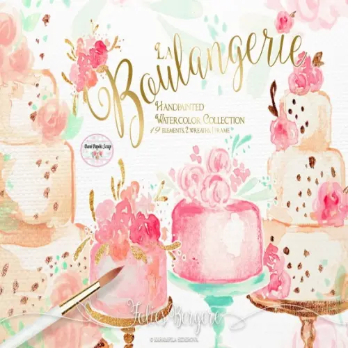 Kit Digital La Boulangerie Aquarela 3 Papéis