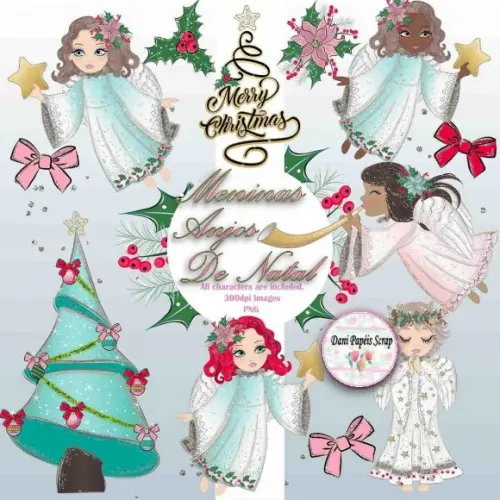 Kit Digital Meninas Anjos Cliparts