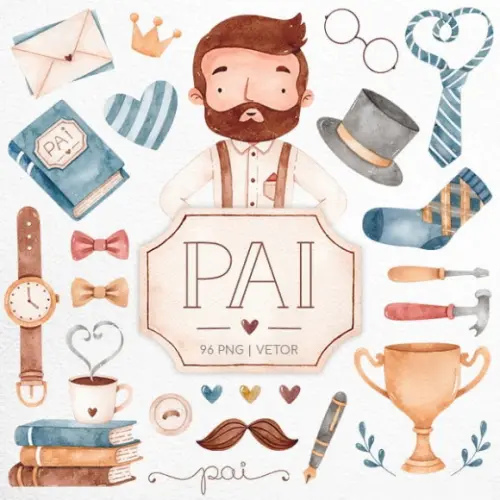 Kit Digital Pai Aquarela 74 Png