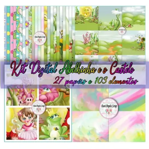 Kit Digital Papel Abelhinha e o Castelo