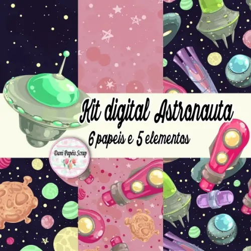 Kit Digital Papel Astronauta