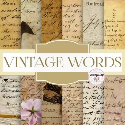Kit Digital Papel Antique Words