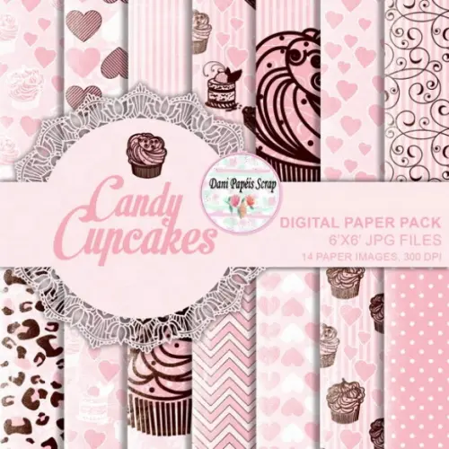 Kit Digital Papel Candycupcakes