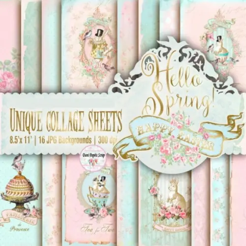 Kit Digital Papel Coelhinho Vintage