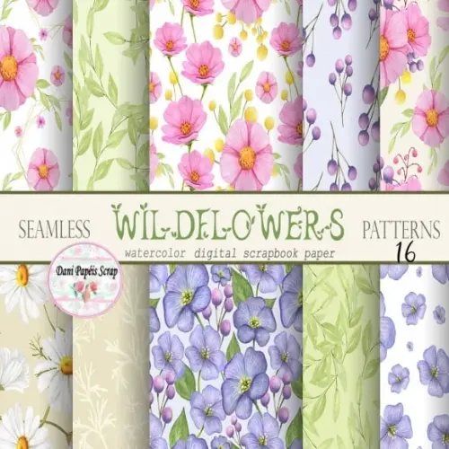 Kit Digital Papel Flor do Campo
