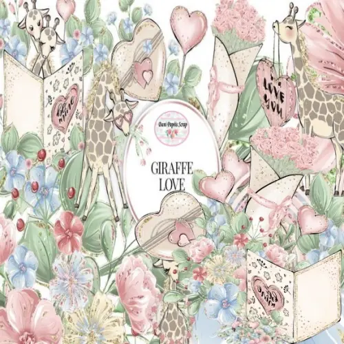 Kit Digital Papel Giraffe Love