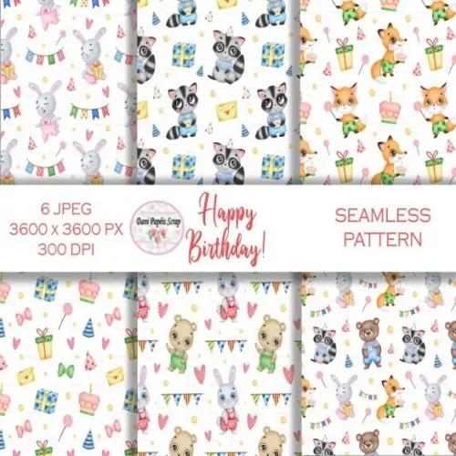 Kit Digital Papel Happy Birthday