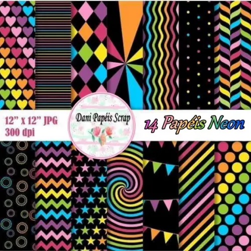 Kit Digital Papel Neon