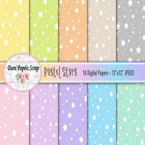 Kit Digital Papel Pastel Stars