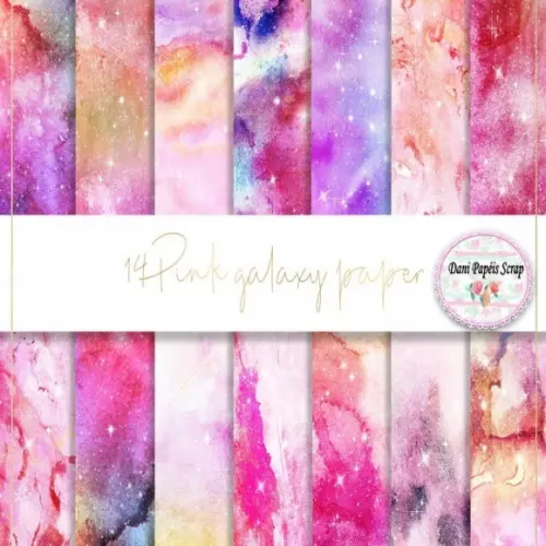 Kit Digital Papel Pink Galaxy