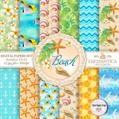 Kit Digital Papel Praia