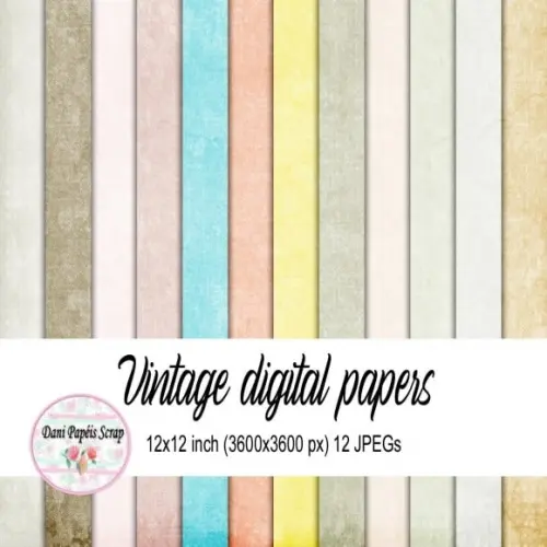Kit Digital Papel Vintage Pastel