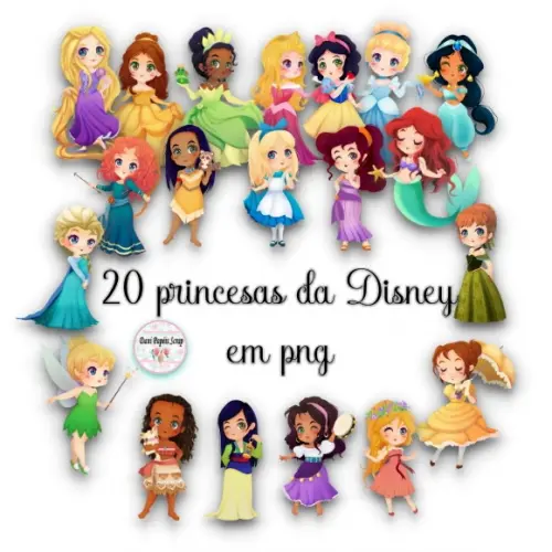 Kit Digital Princesas Aquarela